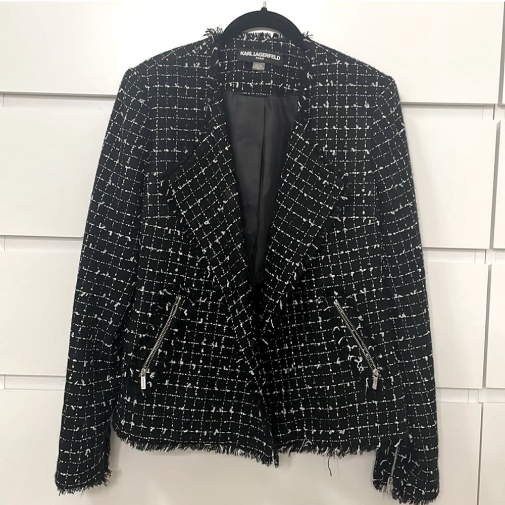 Karl Lagerfeld tweed blazer sz 10